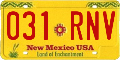 NM license plate 031RNV