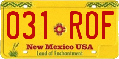 NM license plate 031ROF