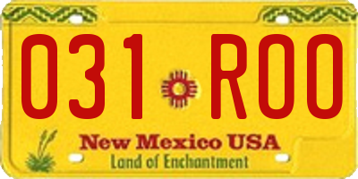 NM license plate 031ROO