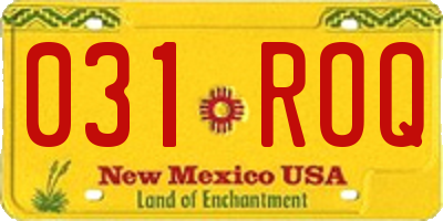 NM license plate 031ROQ