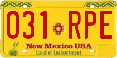 NM license plate 031RPE