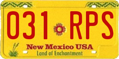 NM license plate 031RPS