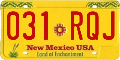 NM license plate 031RQJ