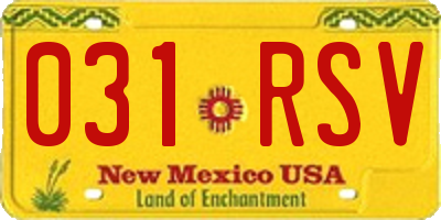 NM license plate 031RSV