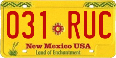 NM license plate 031RUC
