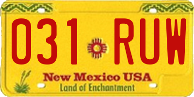NM license plate 031RUW