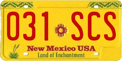 NM license plate 031SCS