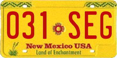 NM license plate 031SEG