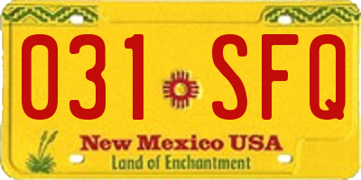 NM license plate 031SFQ