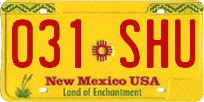 NM license plate 031SHU