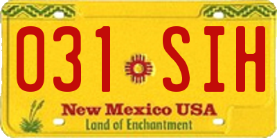 NM license plate 031SIH