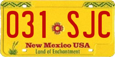 NM license plate 031SJC