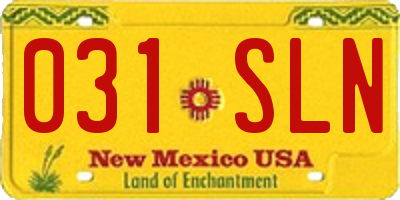 NM license plate 031SLN