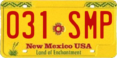 NM license plate 031SMP