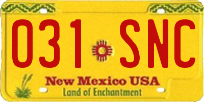 NM license plate 031SNC