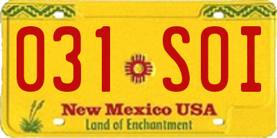 NM license plate 031SOI