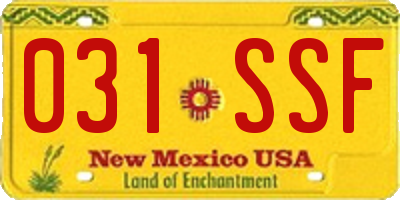 NM license plate 031SSF