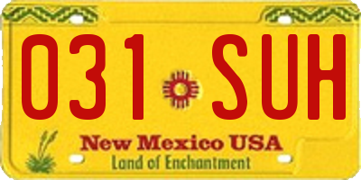 NM license plate 031SUH