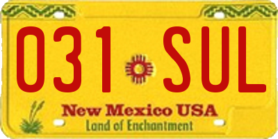 NM license plate 031SUL