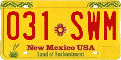 NM license plate 031SWM