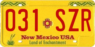 NM license plate 031SZR