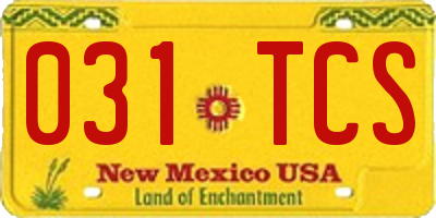 NM license plate 031TCS