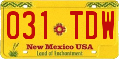 NM license plate 031TDW