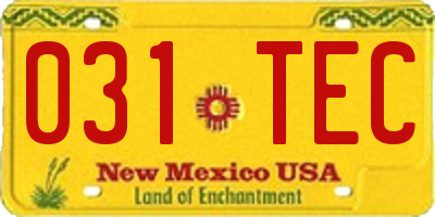 NM license plate 031TEC