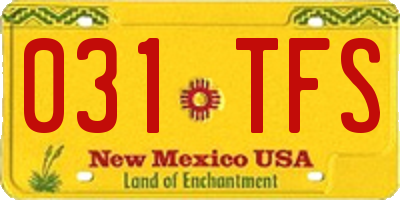 NM license plate 031TFS