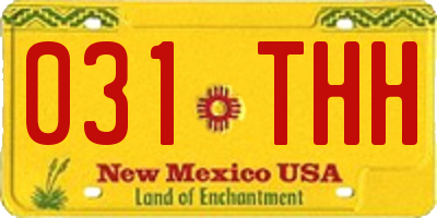 NM license plate 031THH
