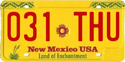 NM license plate 031THU