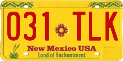 NM license plate 031TLK