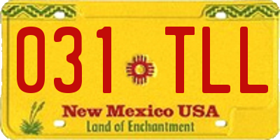 NM license plate 031TLL