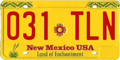 NM license plate 031TLN