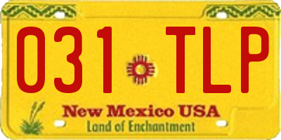 NM license plate 031TLP