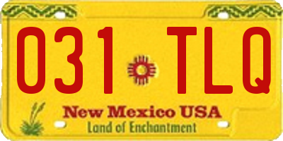 NM license plate 031TLQ