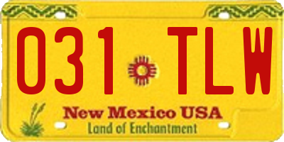 NM license plate 031TLW