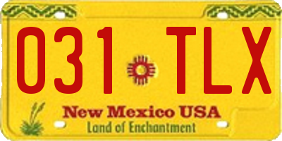 NM license plate 031TLX