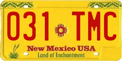 NM license plate 031TMC