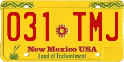 NM license plate 031TMJ