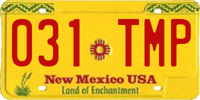 NM license plate 031TMP