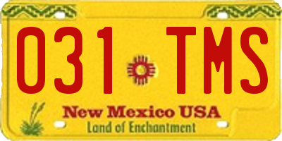 NM license plate 031TMS