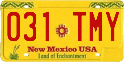 NM license plate 031TMY