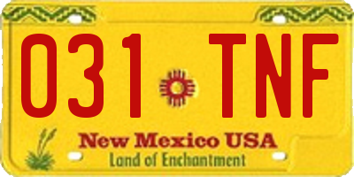 NM license plate 031TNF