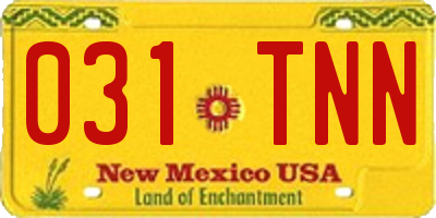 NM license plate 031TNN