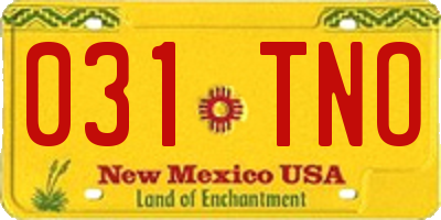 NM license plate 031TNO