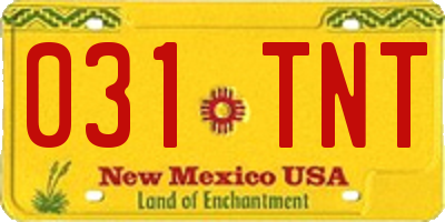 NM license plate 031TNT