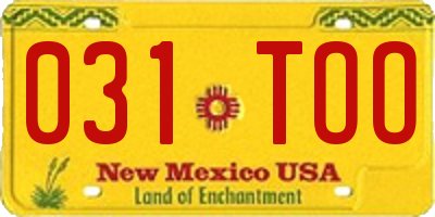 NM license plate 031TOO
