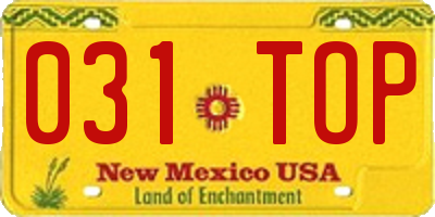NM license plate 031TOP