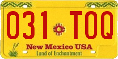 NM license plate 031TOQ